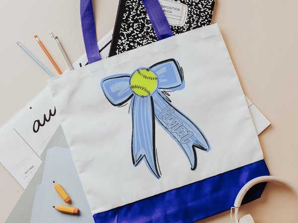 CapableByDesign personalized softball tote bag