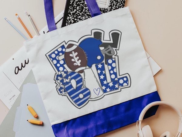 CapableByDesign football tote bag