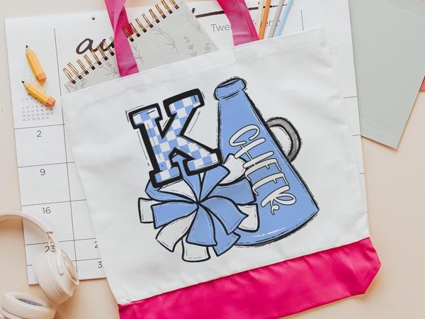 CapableByDesign personalized cheer tote bags